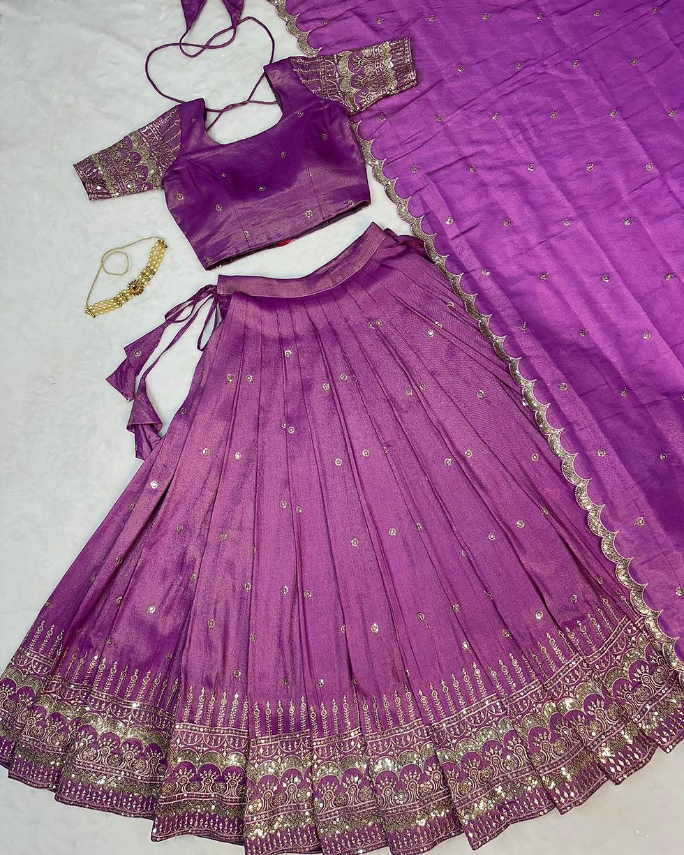 Thumbnail: South Tissue Silk Embroidered Blouse – Sequin Work & Elegant Back Hook Design