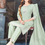 Thumbnail: Chic Mint Green Rayon Kurta Set | Party Wear Salwar Suit