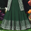 Thumbnail: Festive Bottle Green Embroidered Lehenga Choli with Long Jacket Shrug
