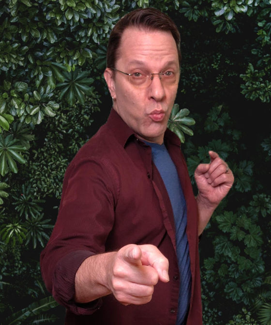 Phil Pointing greenery