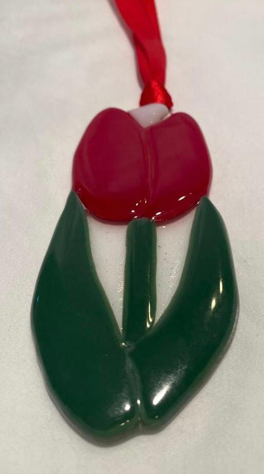 Thumbnail: Hanging glass tulip suncatcher