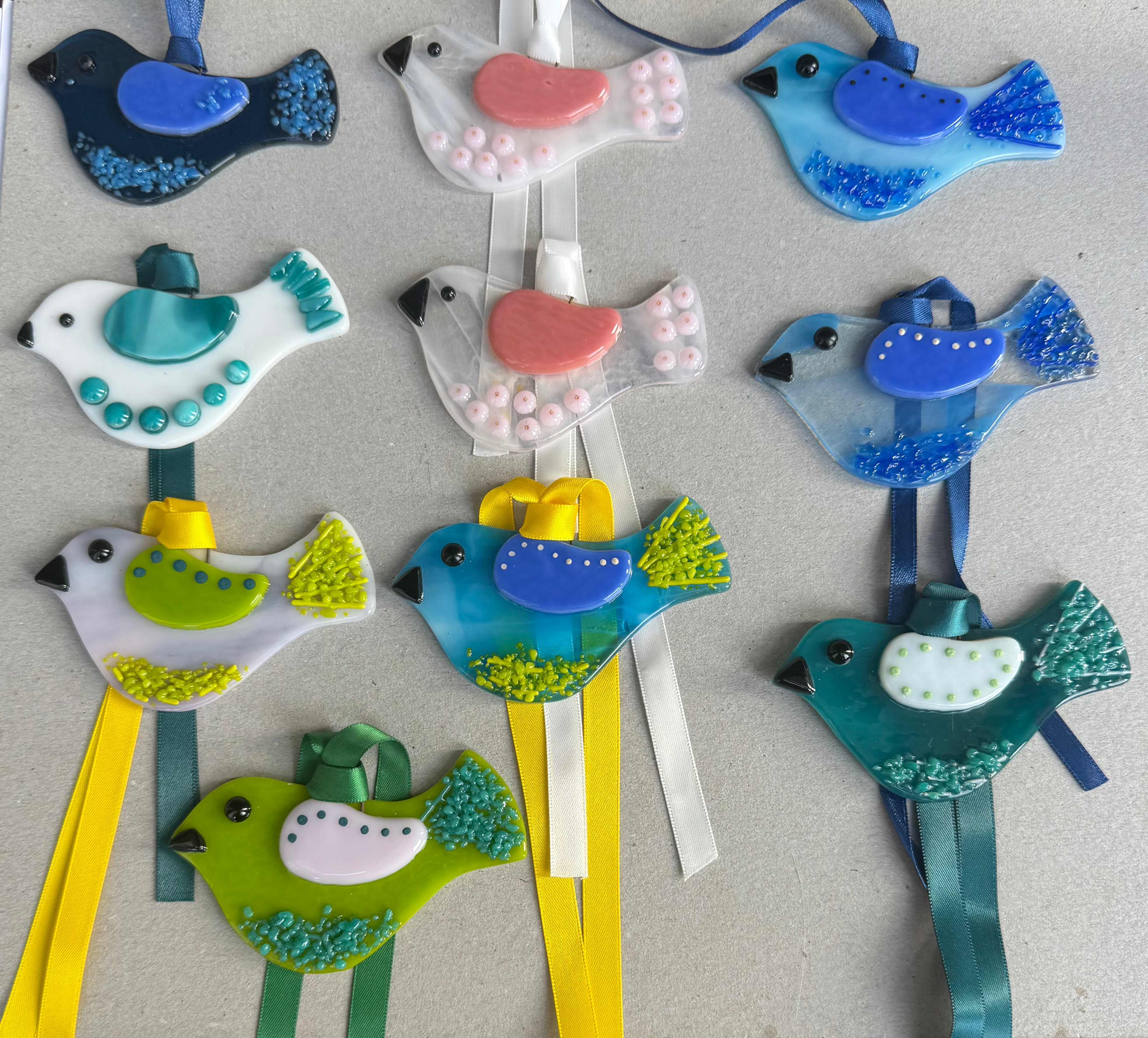 A selection hanging birds