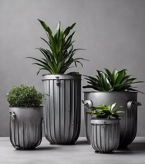 metal planters' collection in grey background.jpg