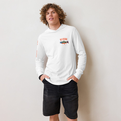 Brook Trout Hooded Small Logo long-sleeve tee | Wild Original