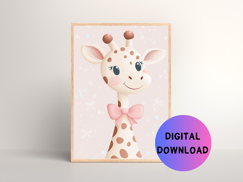 Pink Giraffe Wall Art