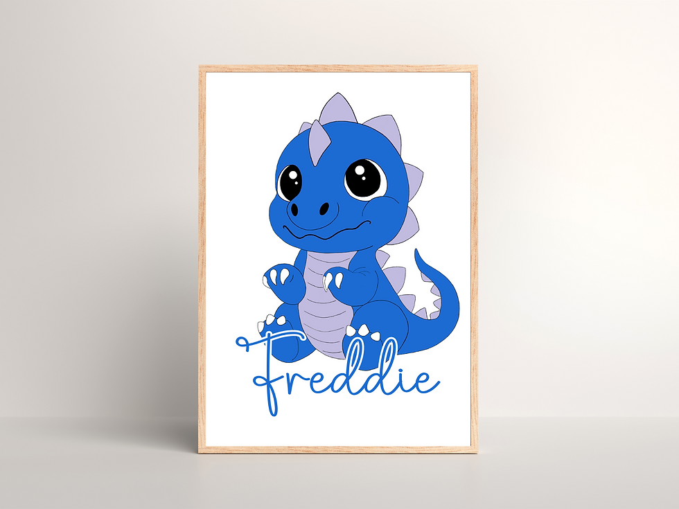 personalised dinosaur wall print
