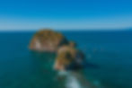 Panoramic view of Los Arcos in Puerto Vallarta Mexico, formation of rocks in the middle of