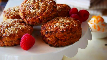 Quinoa and Raspberry Scones with Orange Zest Chantilly Creme