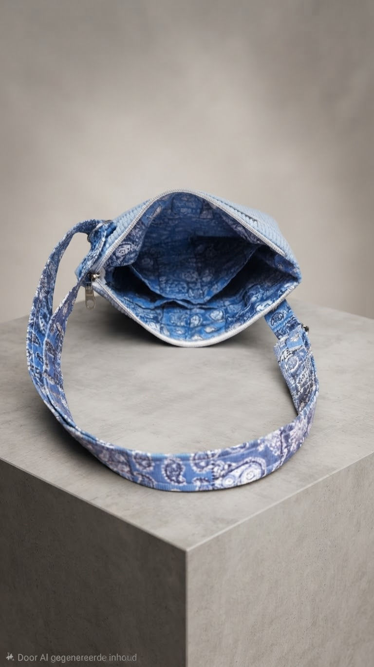 Thumbnail: Crossbodytas Corduroy Jeans Blauw