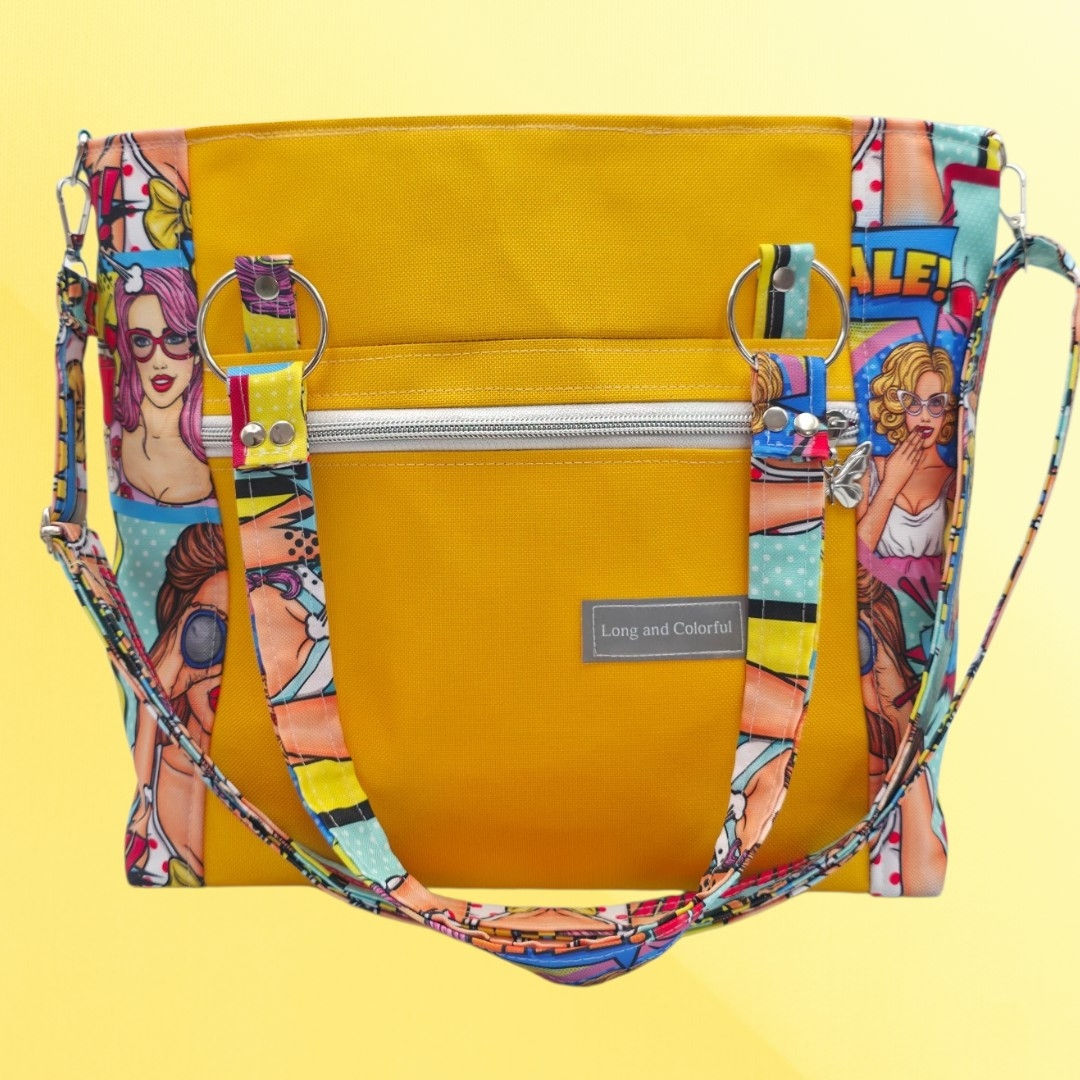 Hand/Schoudertas Pop Art Geel