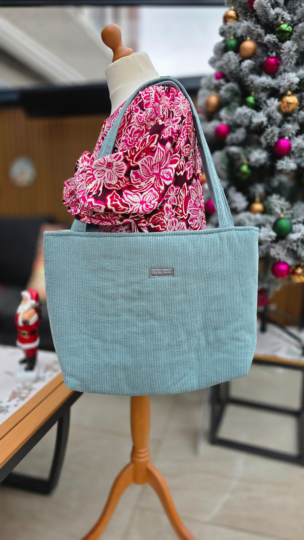 Corduroy Tote Bag Oud Groen