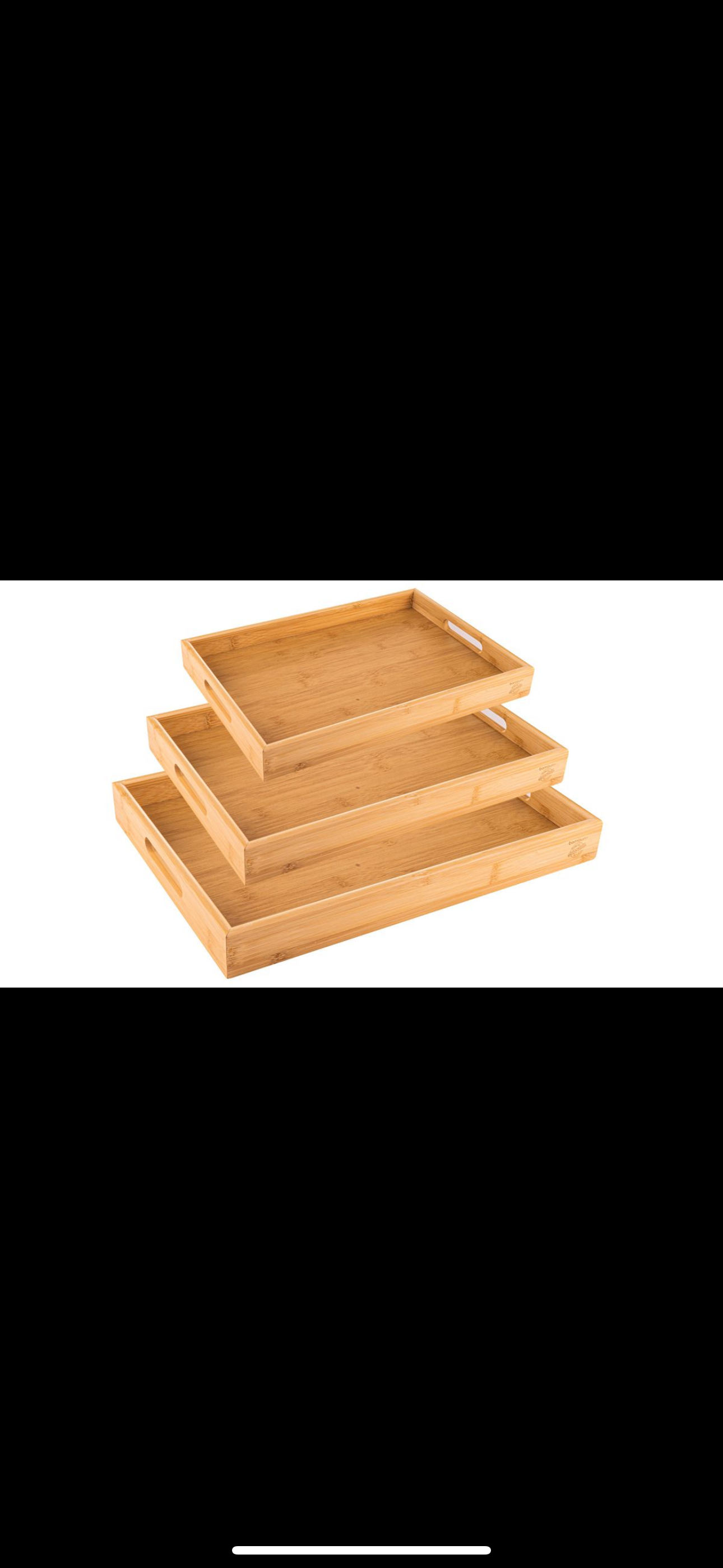 BAMBUM MARBELLA BAMBU DESENLİ  3 LÜ TEPSİ   