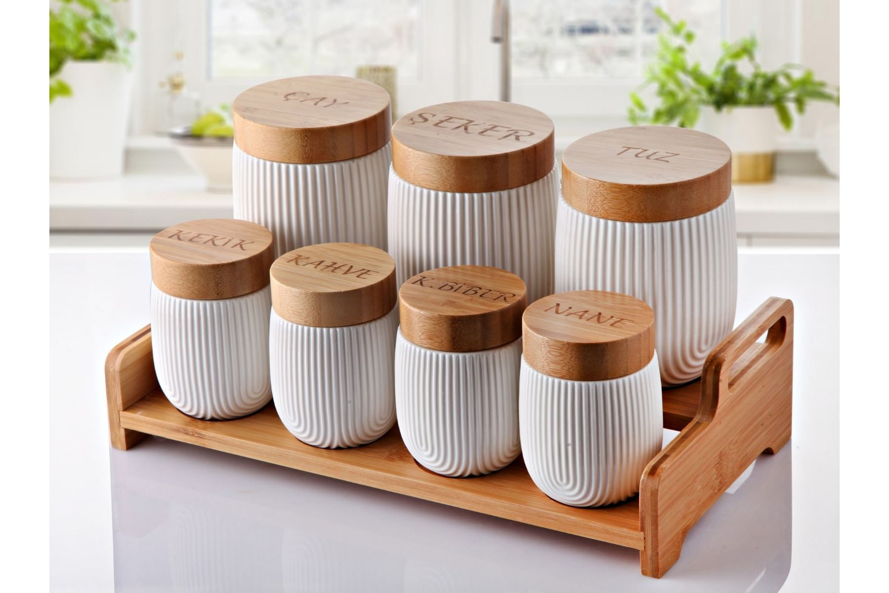 G3503 7 Lİ BAMBU KAPAKLI BAHARAT TK