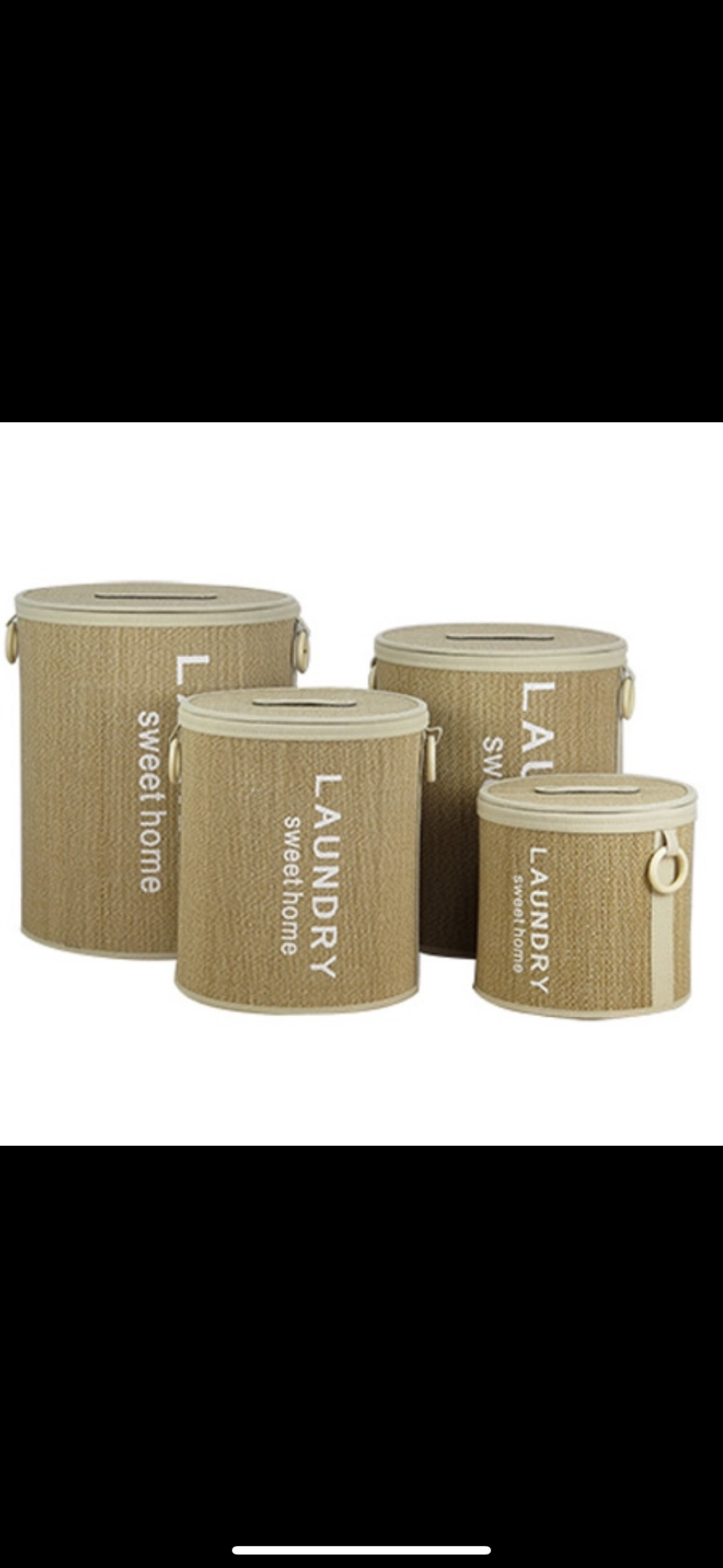 BA23 NATURAL S/4 YUVARLAK NATURAL BAMBU ÇAMAŞIR SEPET SET