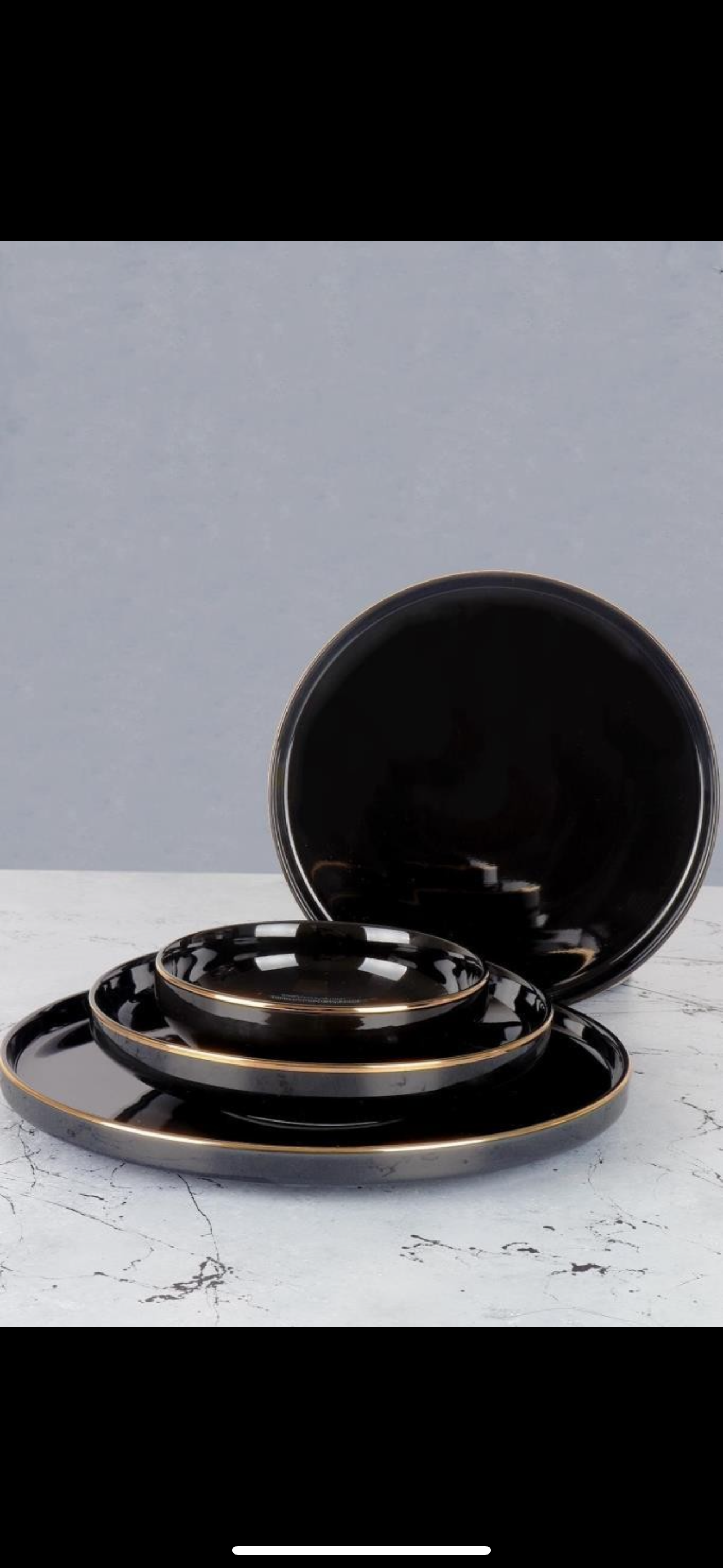 PİNK MORE PORSELEN 24 PARÇA SİYAH YEMEK TAKIMI TR-3083