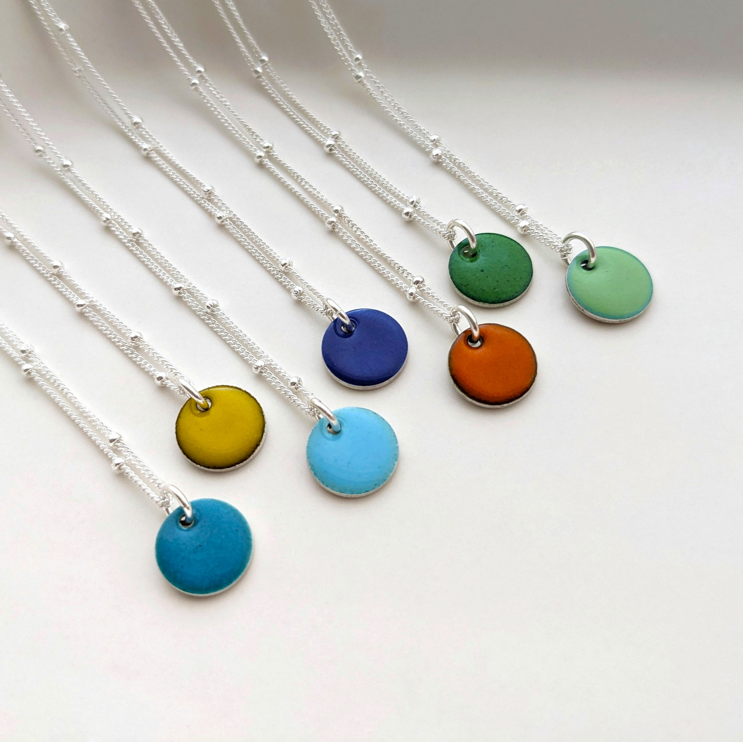 Colour Dot 16" Silver Dotty Necklace