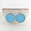 Thumbnail: Sky Blue Enamelled Solid Copper Circle Dangly Earrings