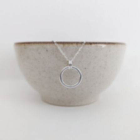 Sterling Silver Circle Ring Necklace