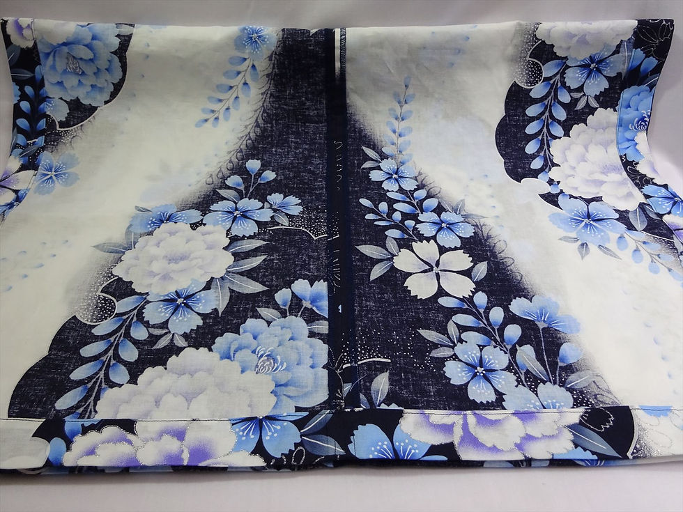 サムネイル： [170cm x 60cm] Blue/White Peony & Cherry-blossom
