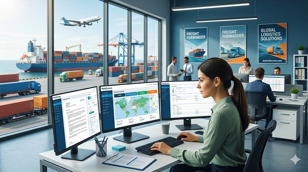 un forwarder trabajando en el puerto