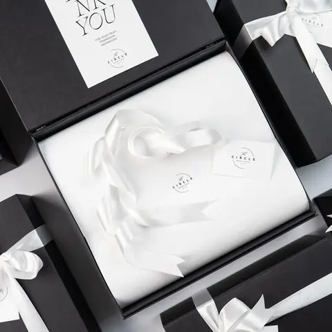 branded corporate gift box with company apparel