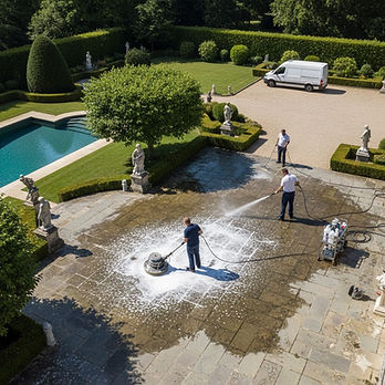Patio cleaning service Portugal removing algae and moss
