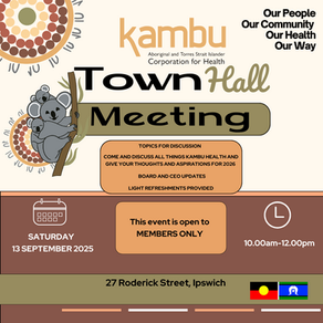 Kambu Health, Town Hall Meeting, Saturday 13 September 2025