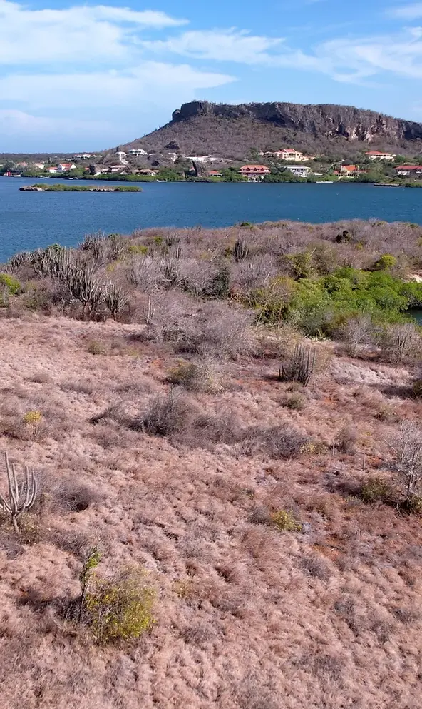 Aerial view of luxury real estate land in Curaçao