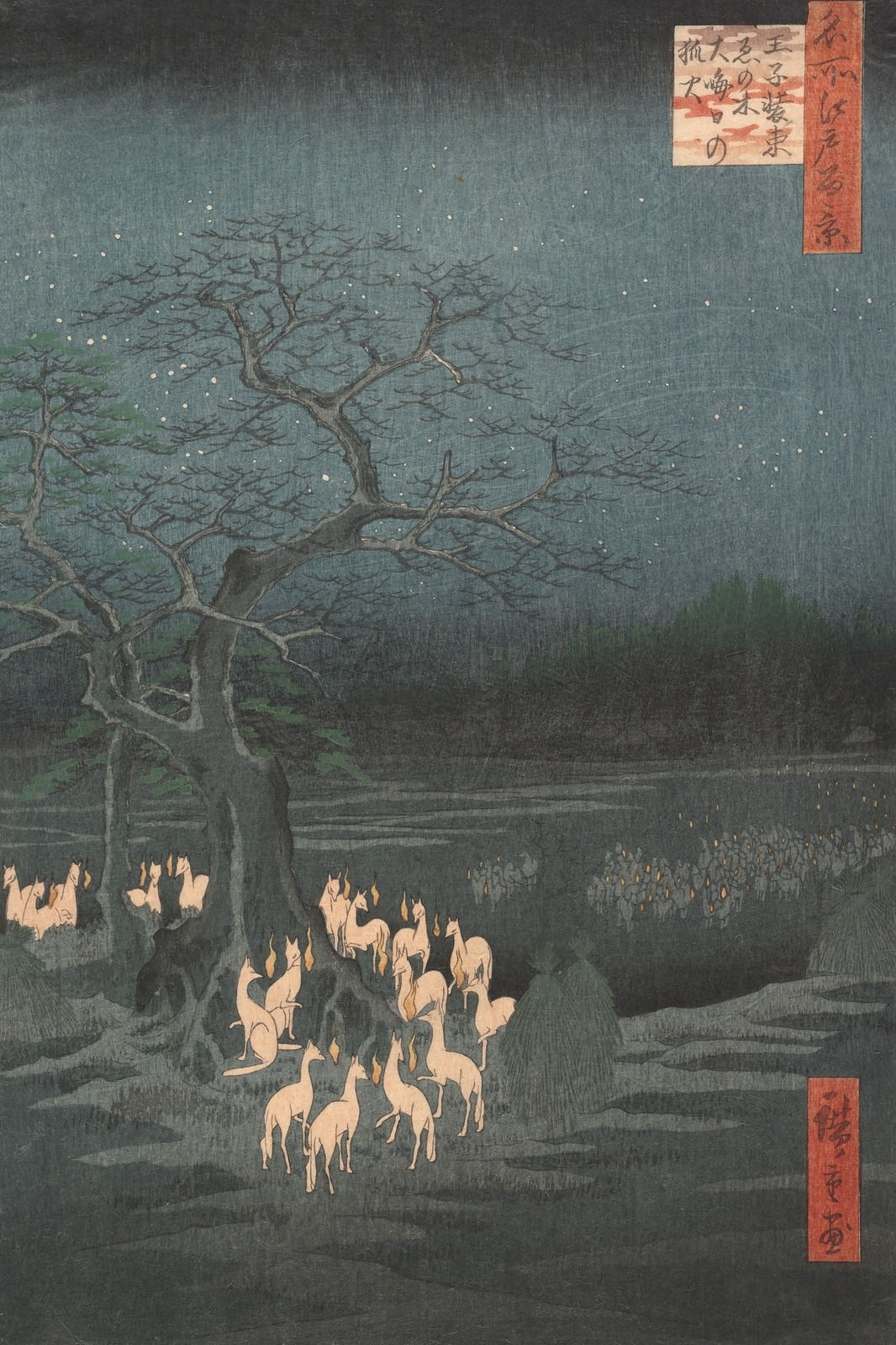 New Year's Eve Foxfires at the Changing Tree, Ōji