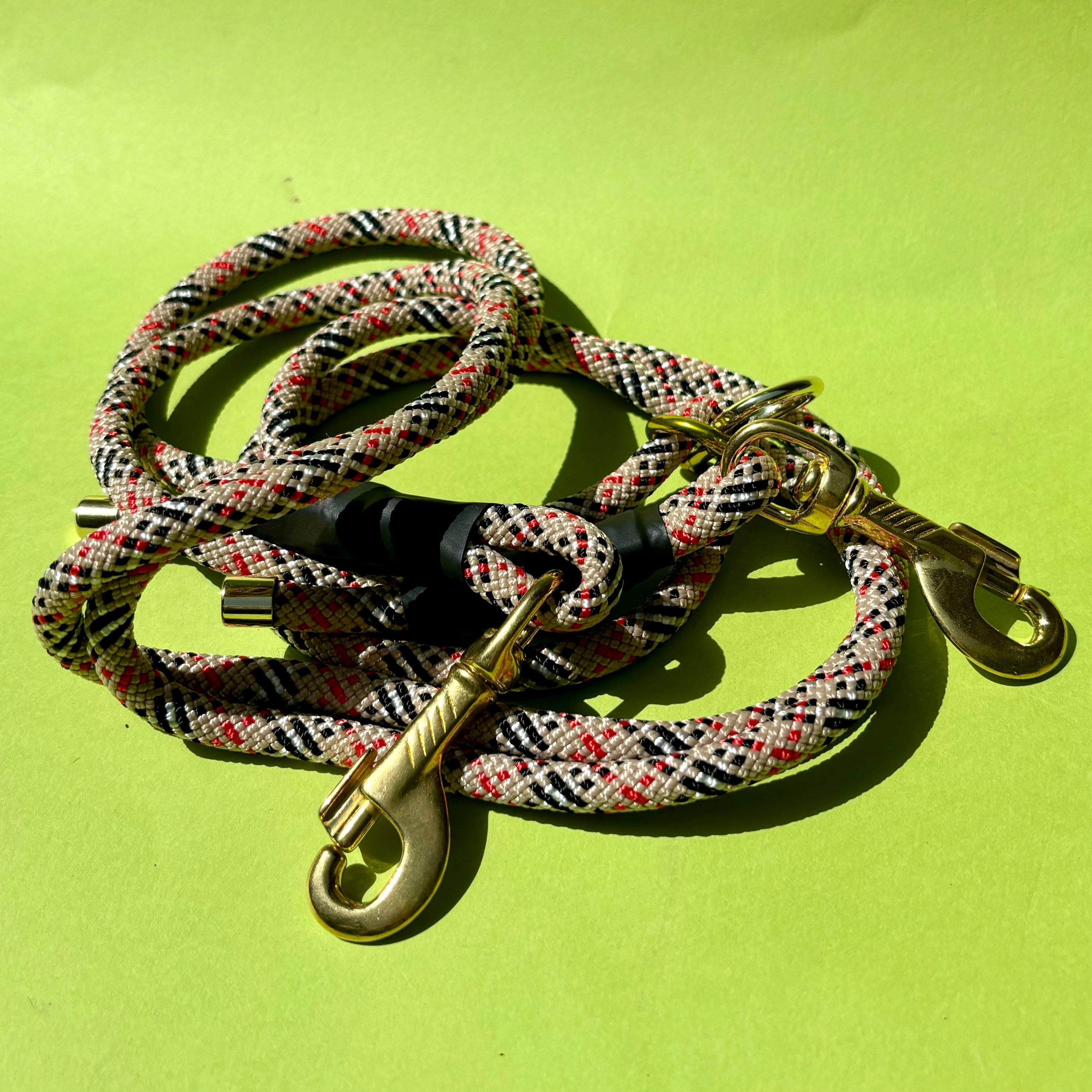 guinzaglio in corda con doppio moschettone 220 cm