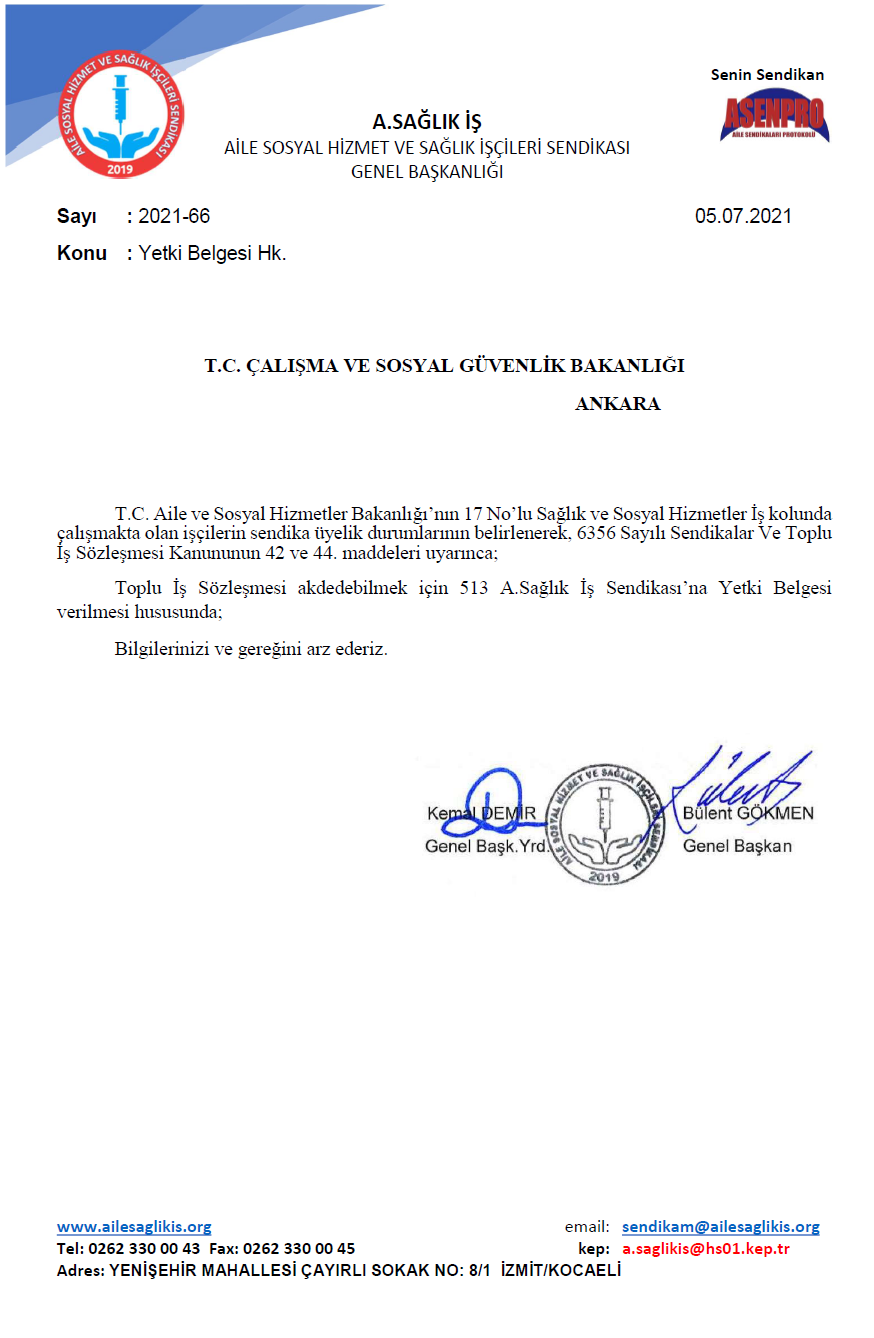 Aile ve Sosyal Hizmetler Bakanlığ Tis Yetki Belgesi Başvurusunu Yaptık