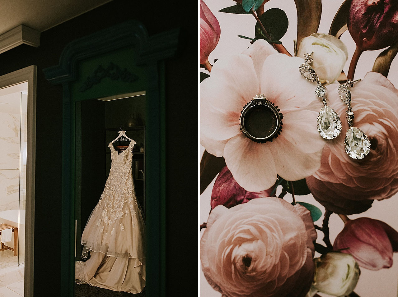 Wedding dress and ring details