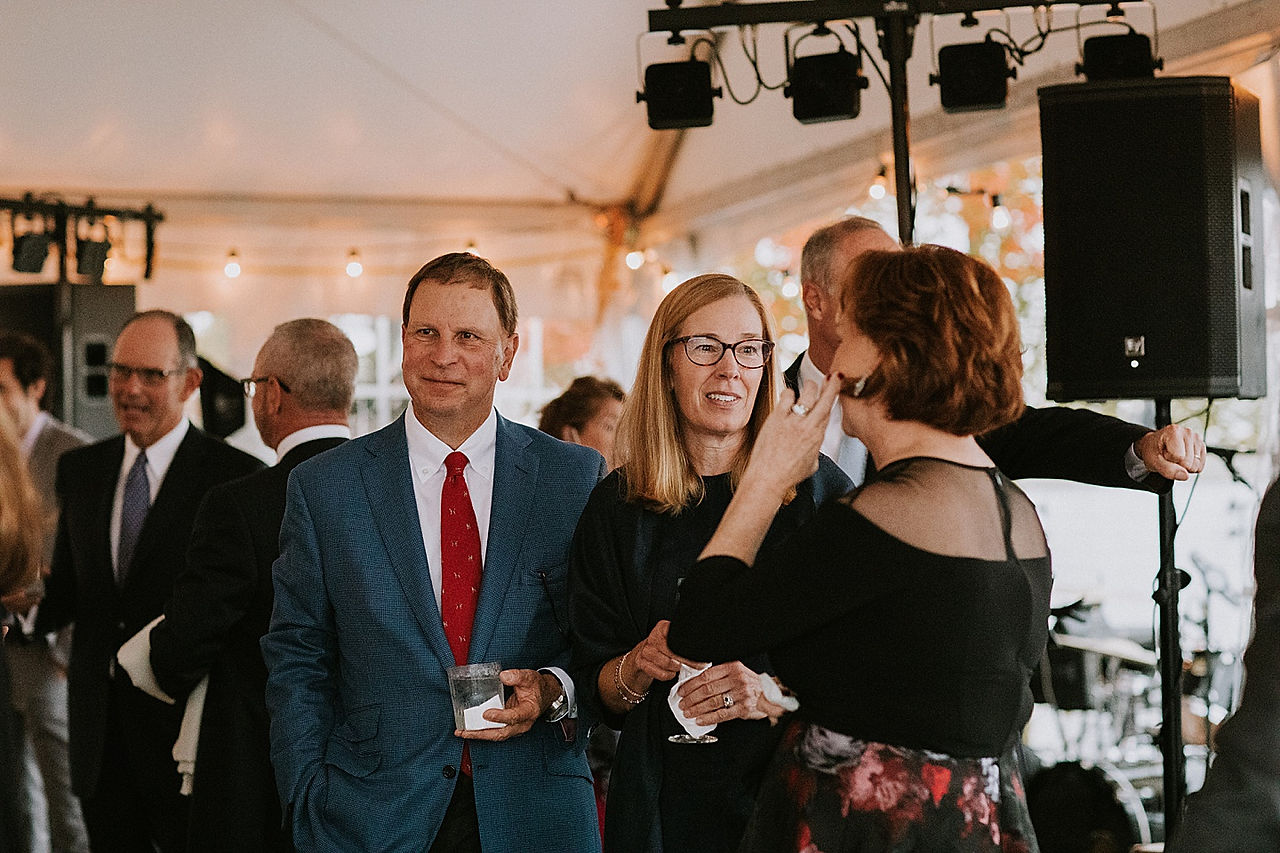 Guests talking during cocktail hour
