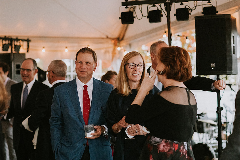 Guests talking during cocktail hour
