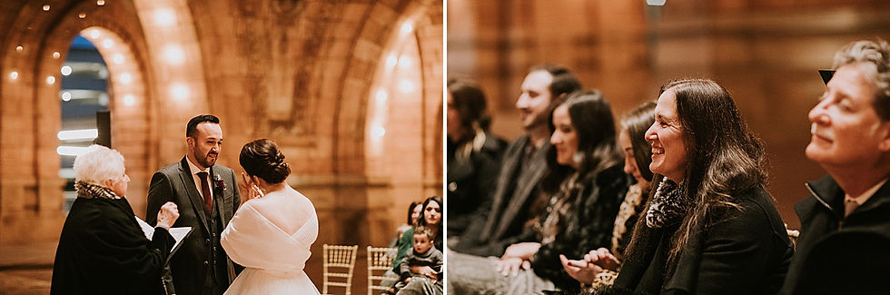 Family gathered at wedding