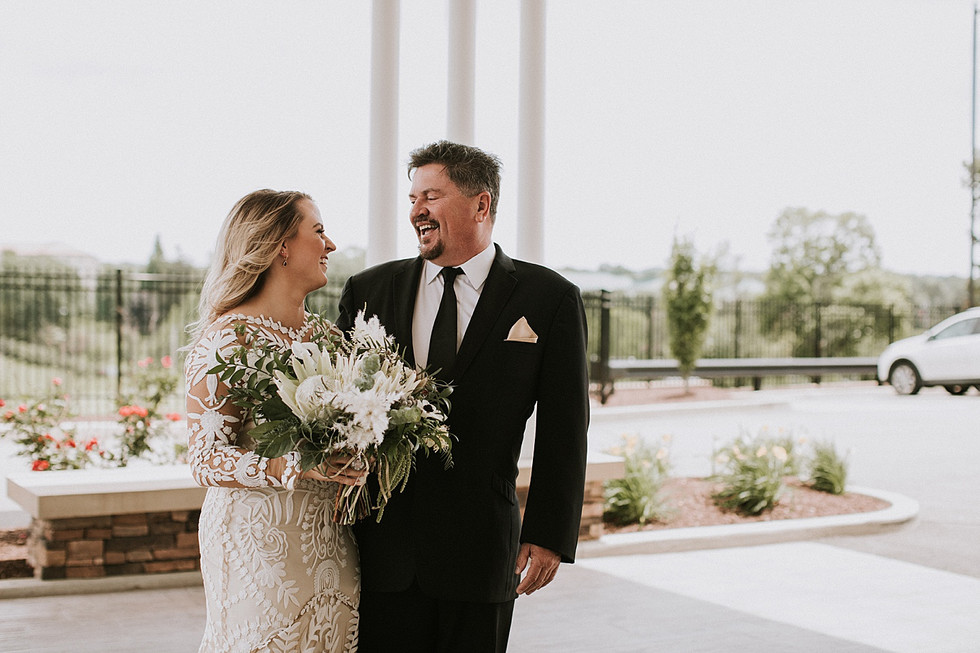 Bride and her father on wedding day