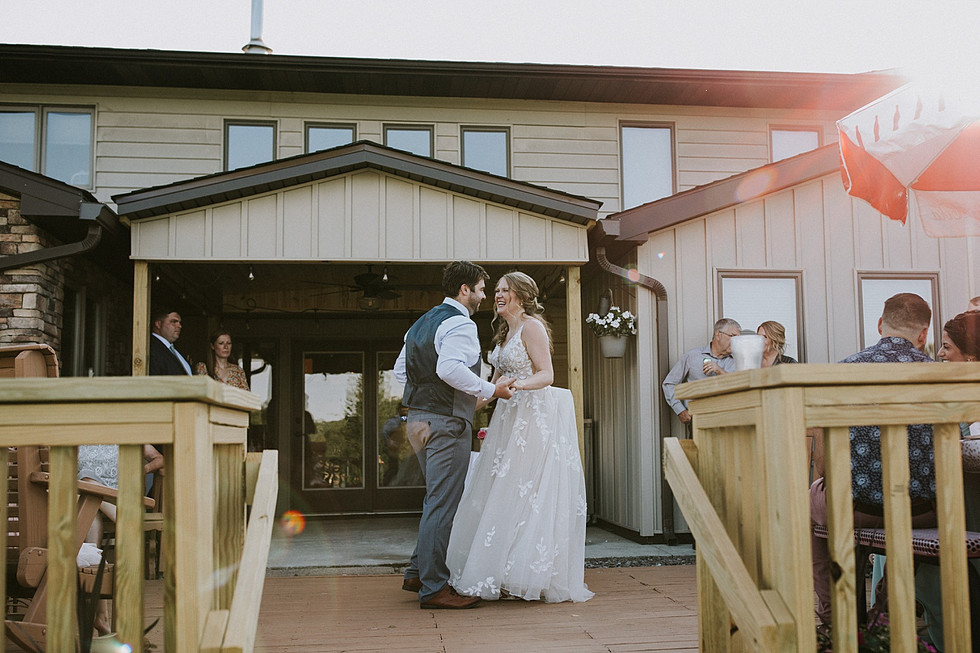 First dance at backyard wedding