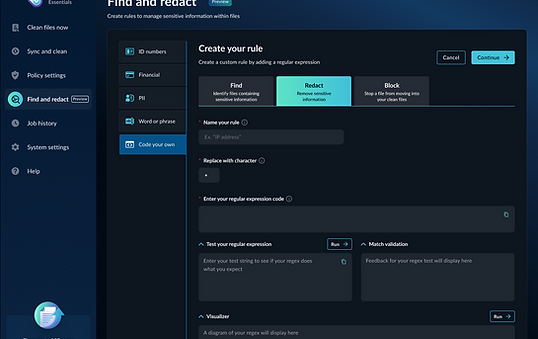 Find and redact-flow code your own regex.png