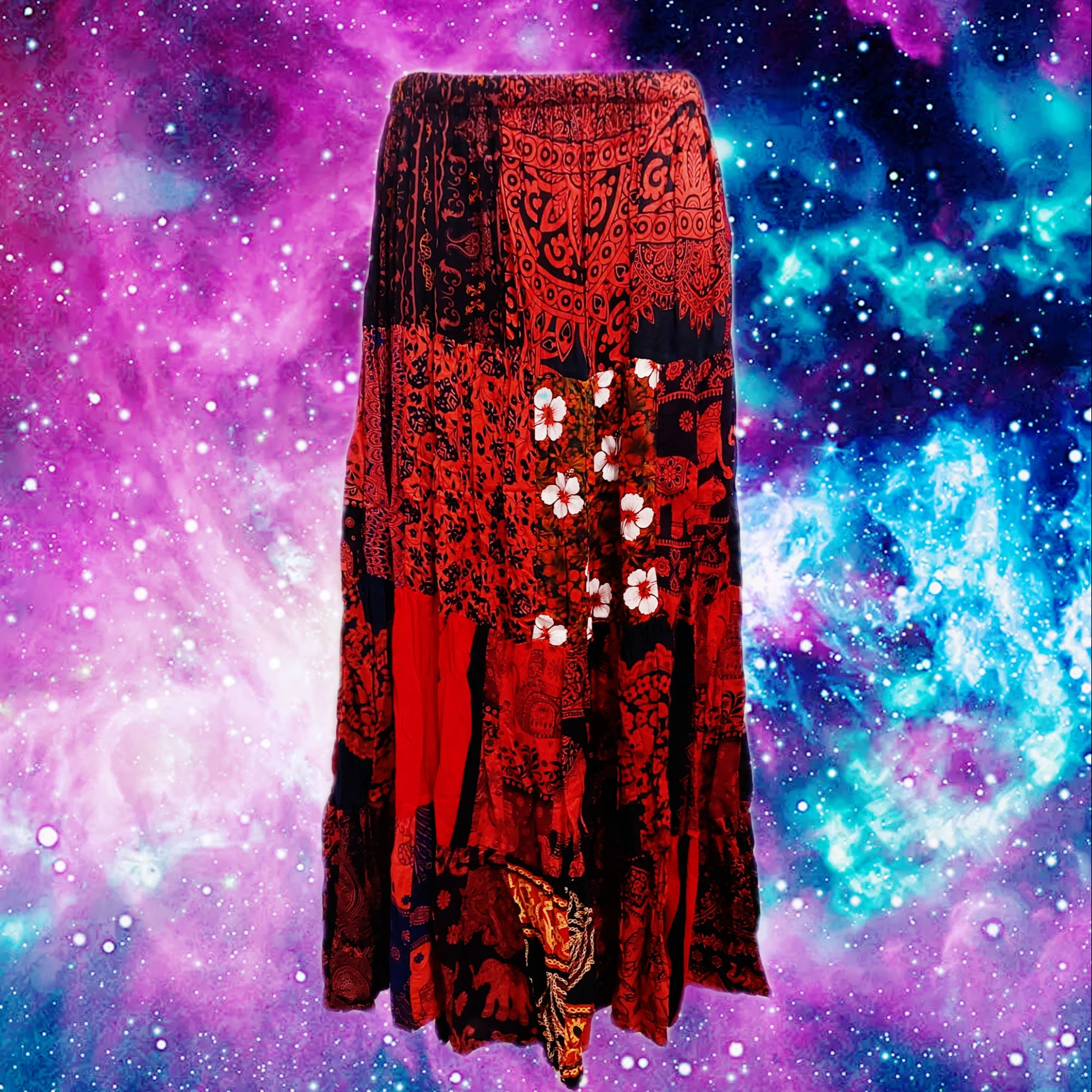 Ladies Thailand Long Patch Skirt