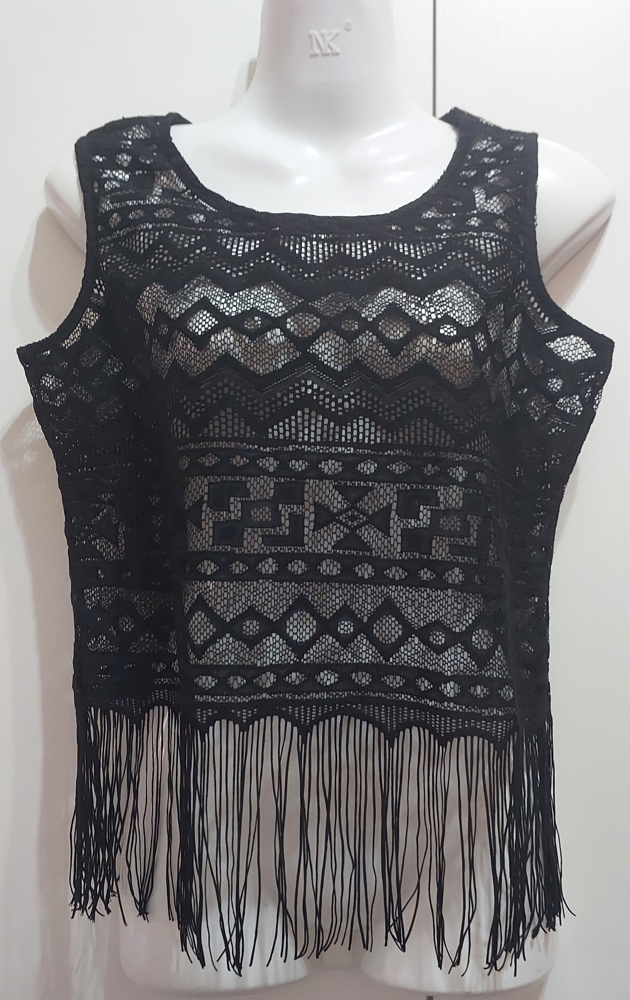 Ladies Summer Black Lace Top