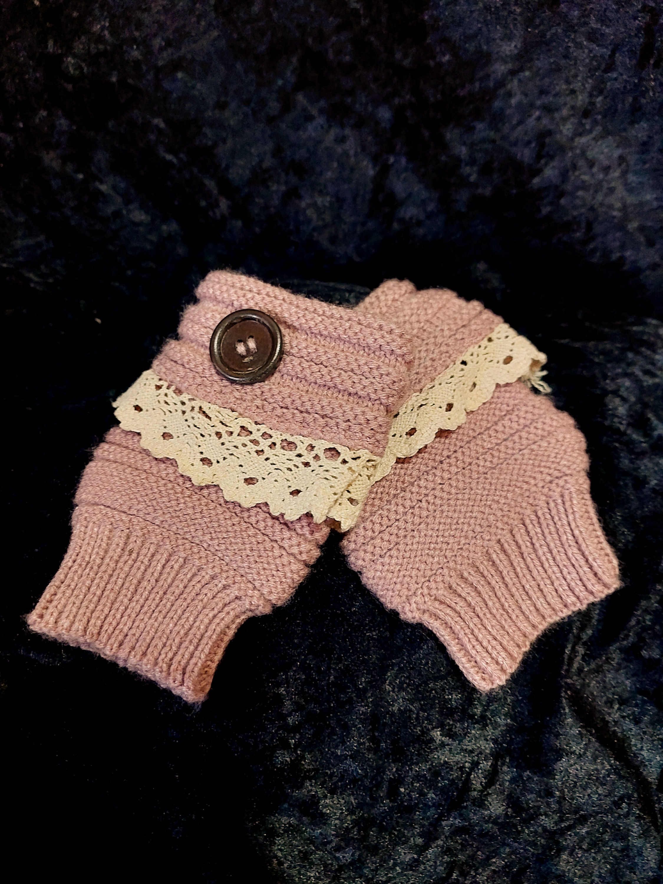 Stunning Pink Fingerless Gloves with Lace