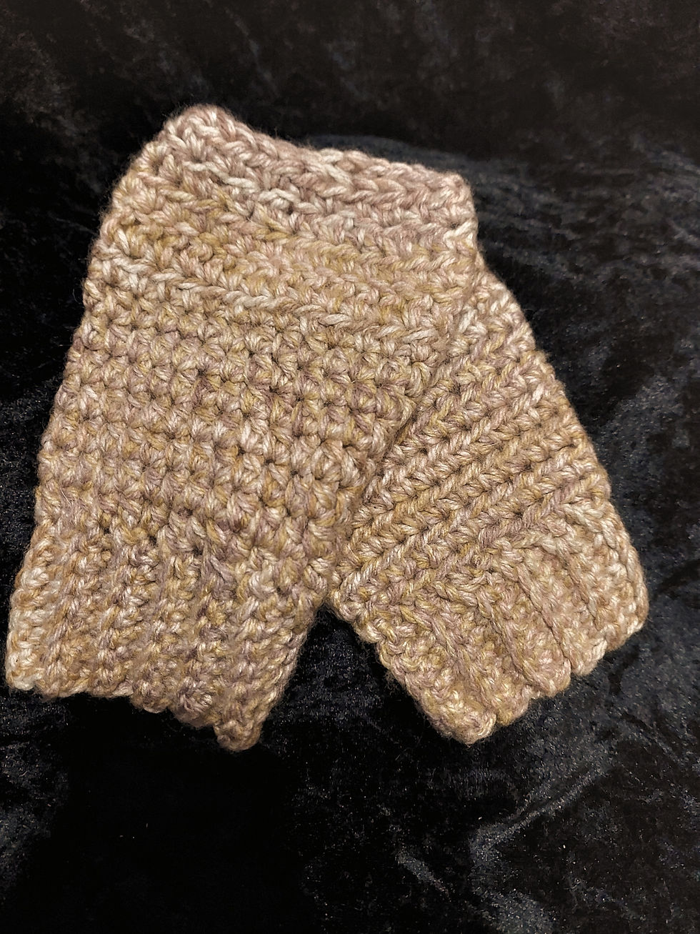 Gorgeous handmade Brown fingerless gloves