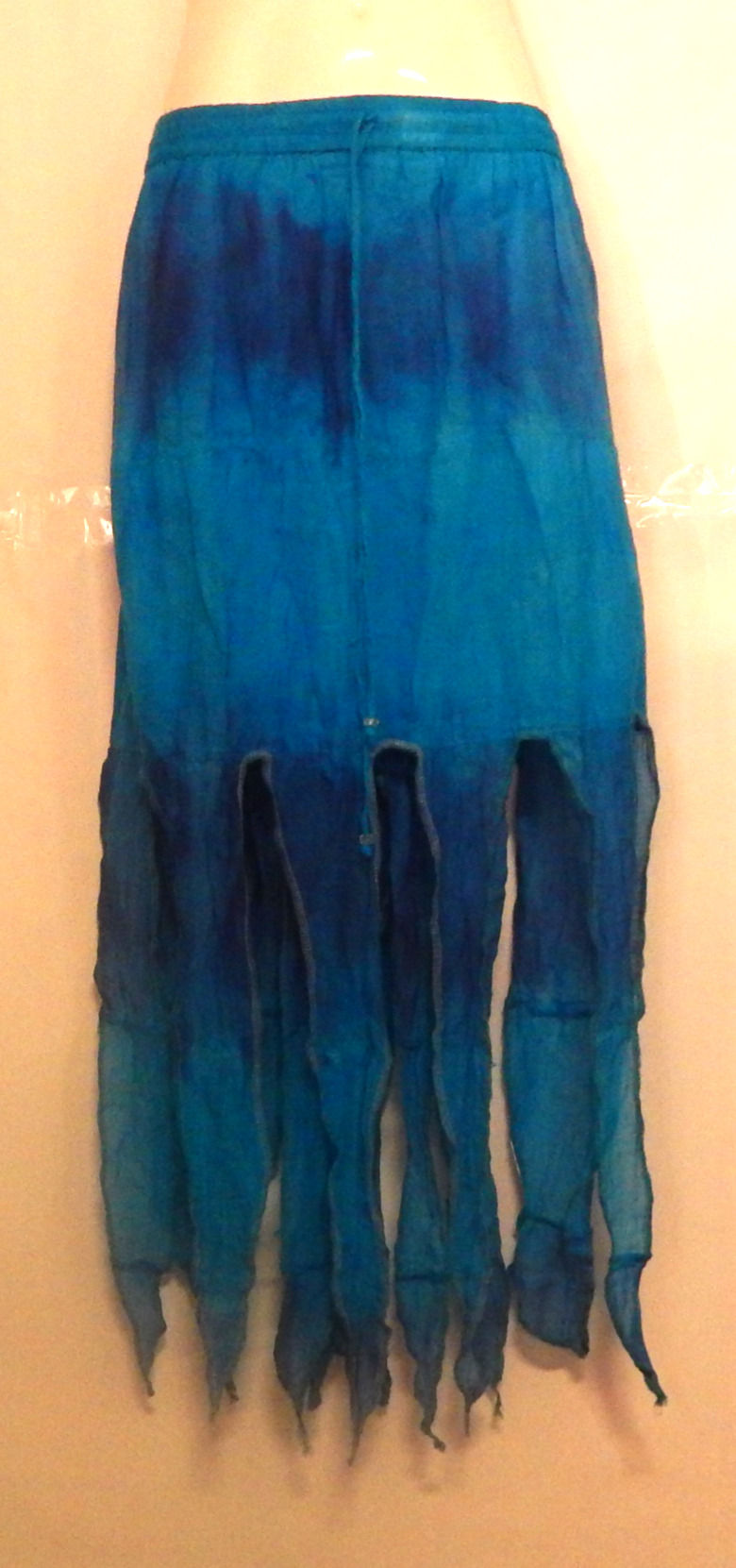 Gorgeous Long Blue Tie Dye Pixie Skirt