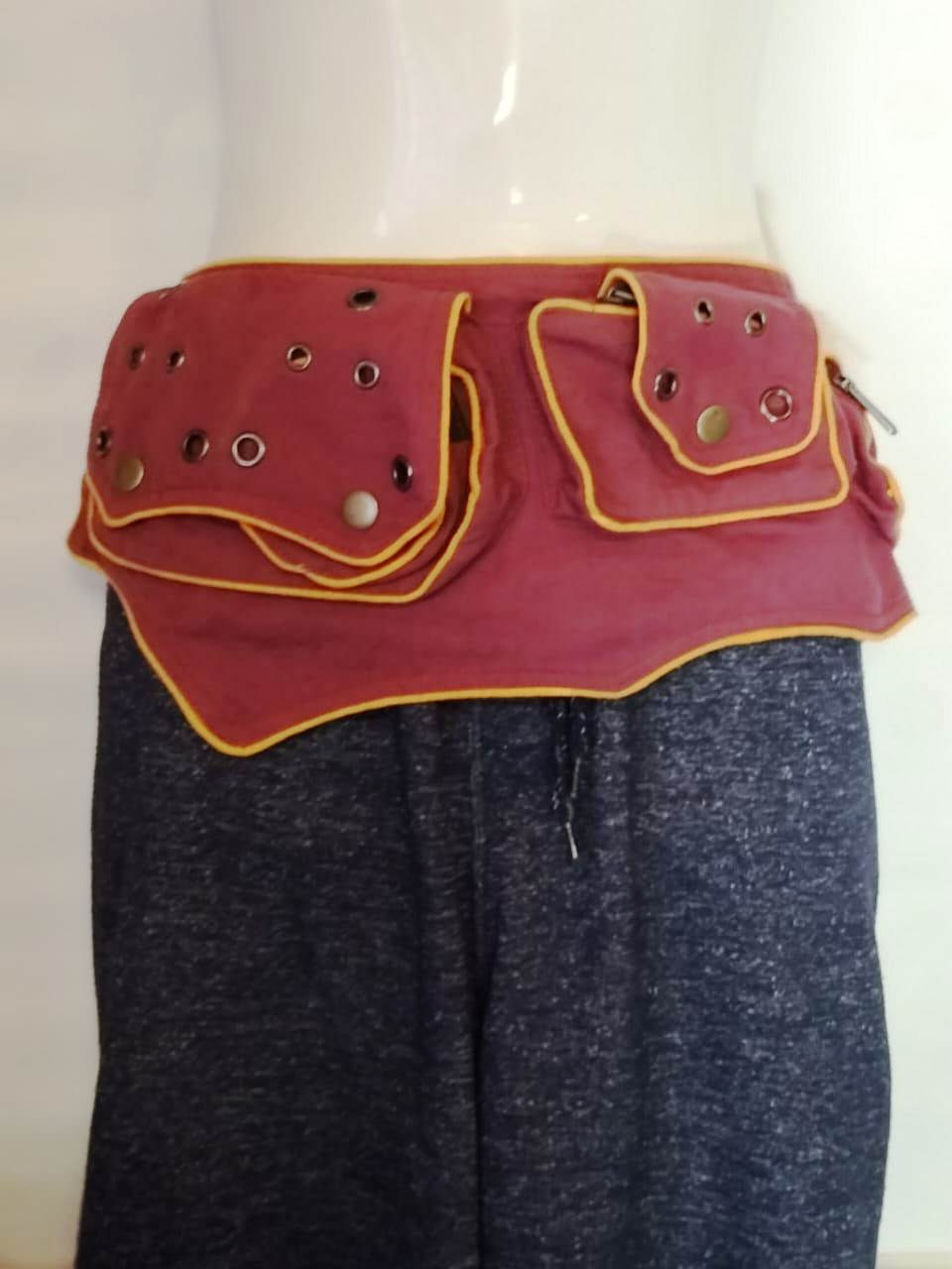 Funky Maroon Eyelit Saddle Bags