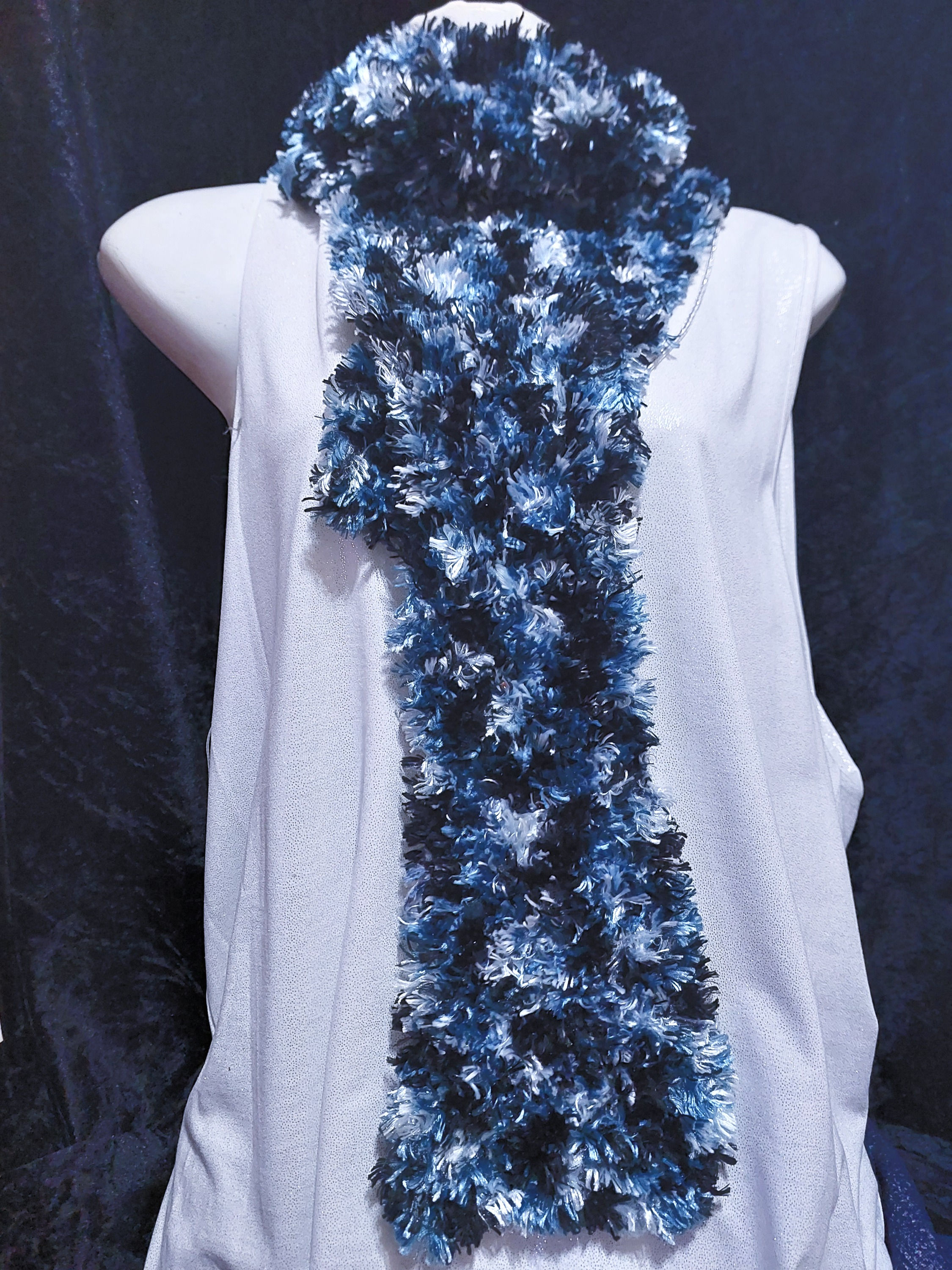 Gorgeous Blue Knitted Scarf