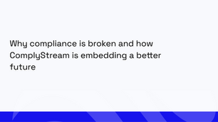 Why compliance is broken