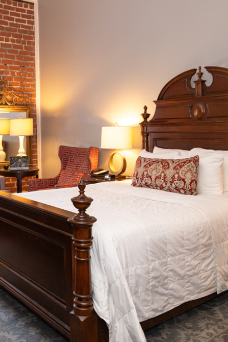 A beautiful comfortable guest room at the East Bay Inn