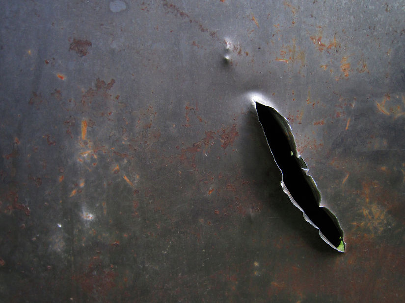 Torn metal. Contemporary art.