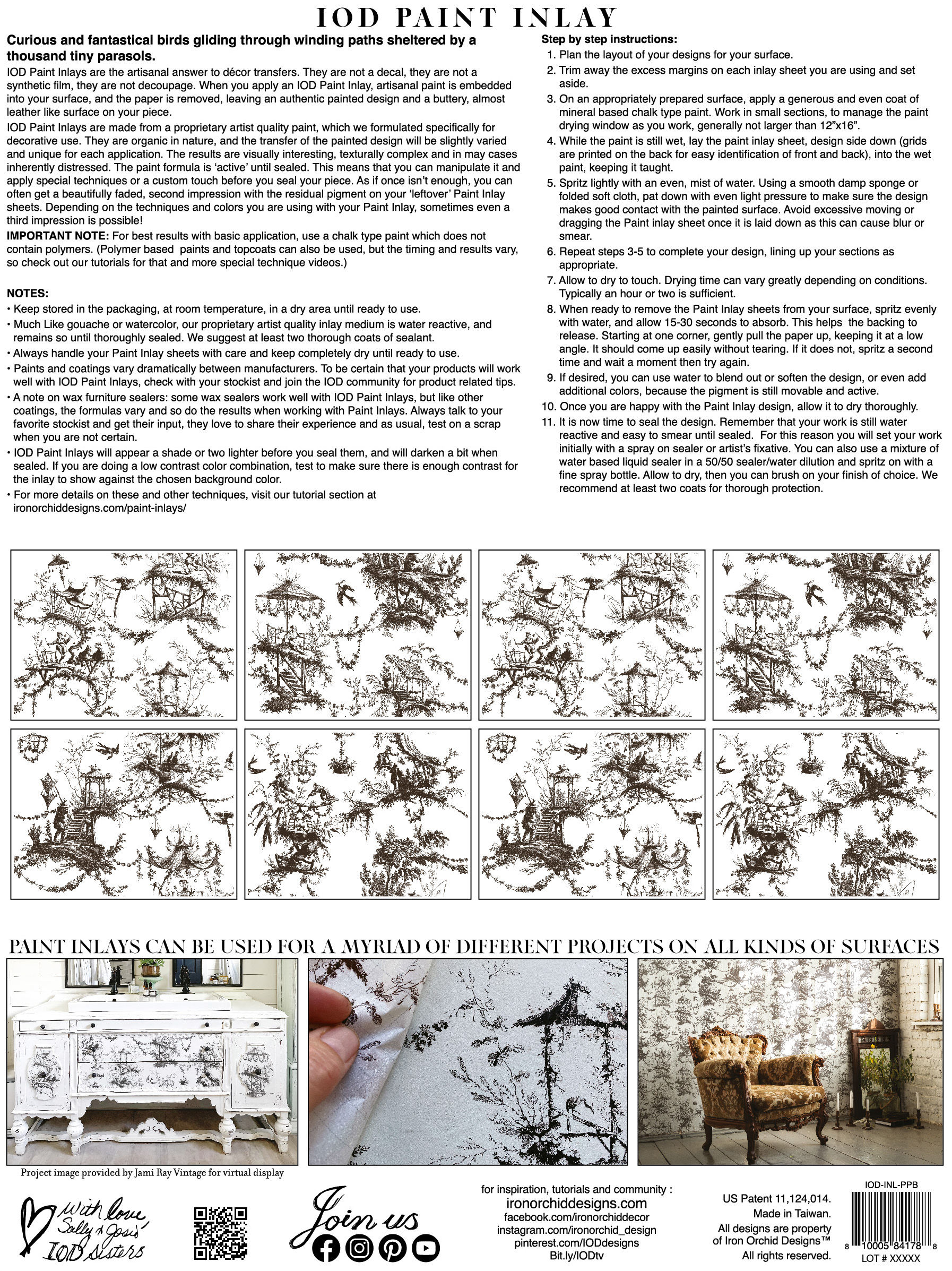 Petits Parasols Black-IOD Paint Inlay