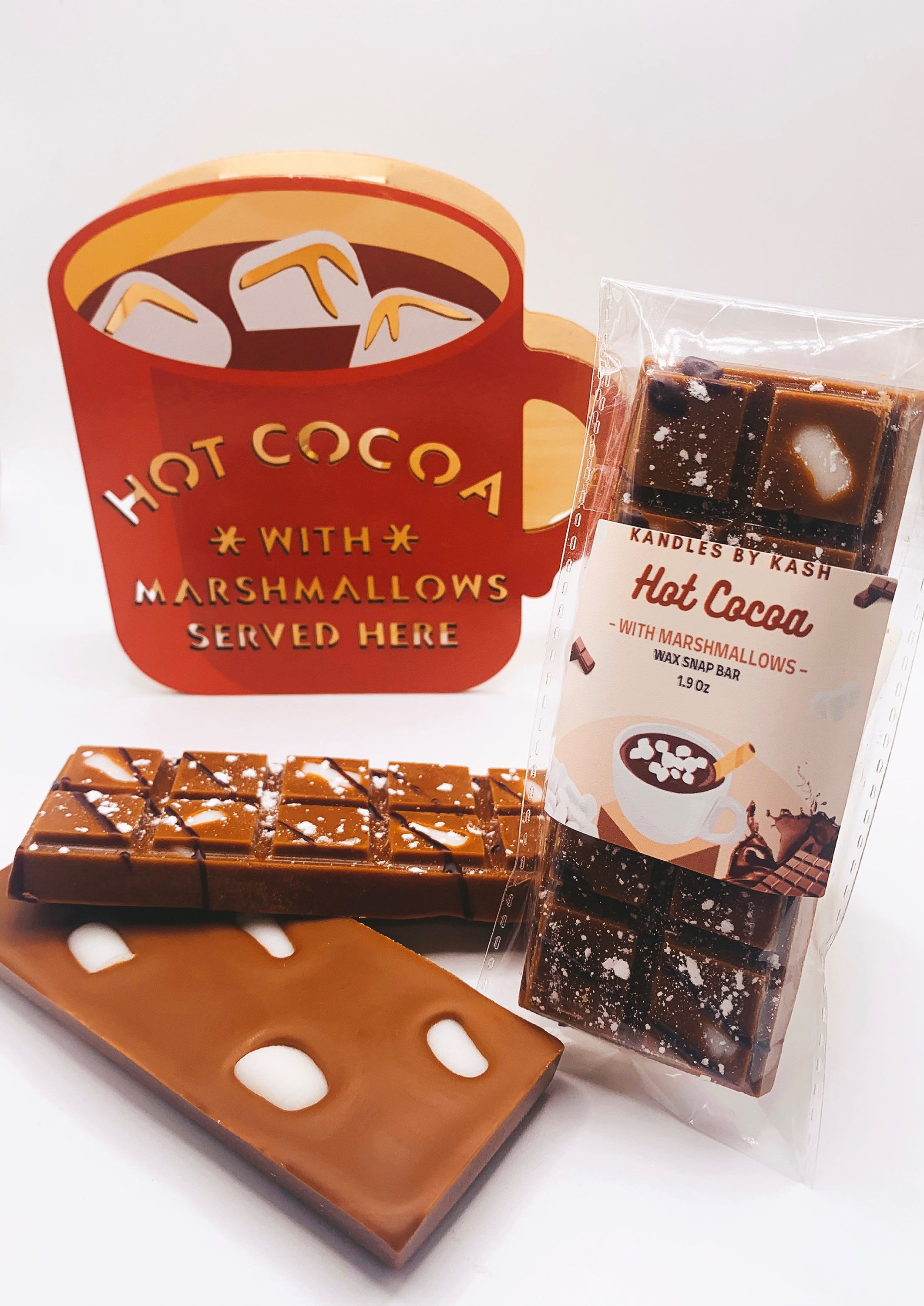 Hot Cocoa W/ Marshmallows Wax Snap Bar | Waxmelt For Warmer | Stocking Stuffer